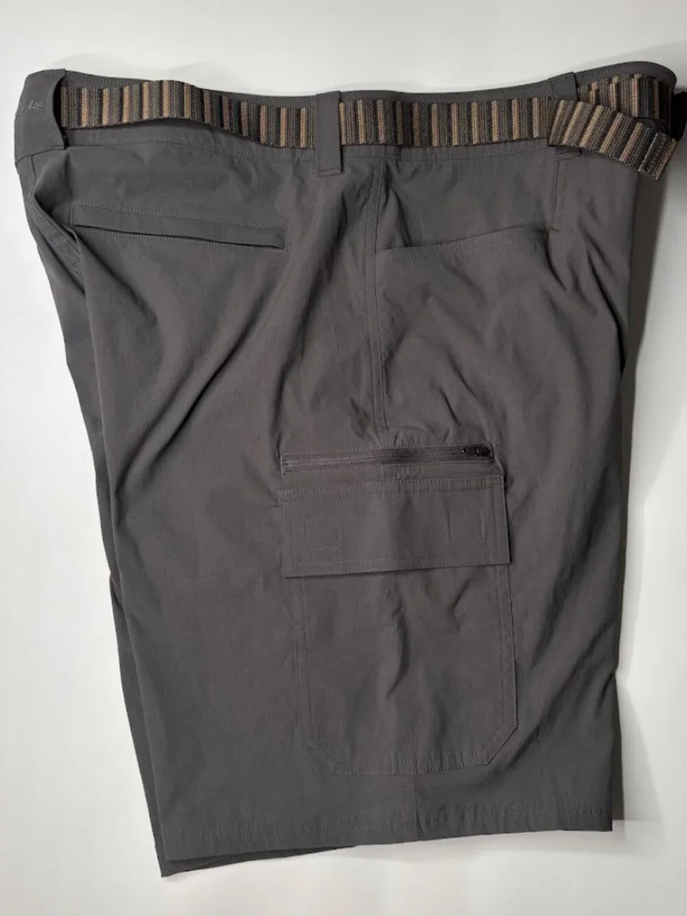 Orvis Men's Size 36 Gray Tech Performance Belted Cargo Shorts